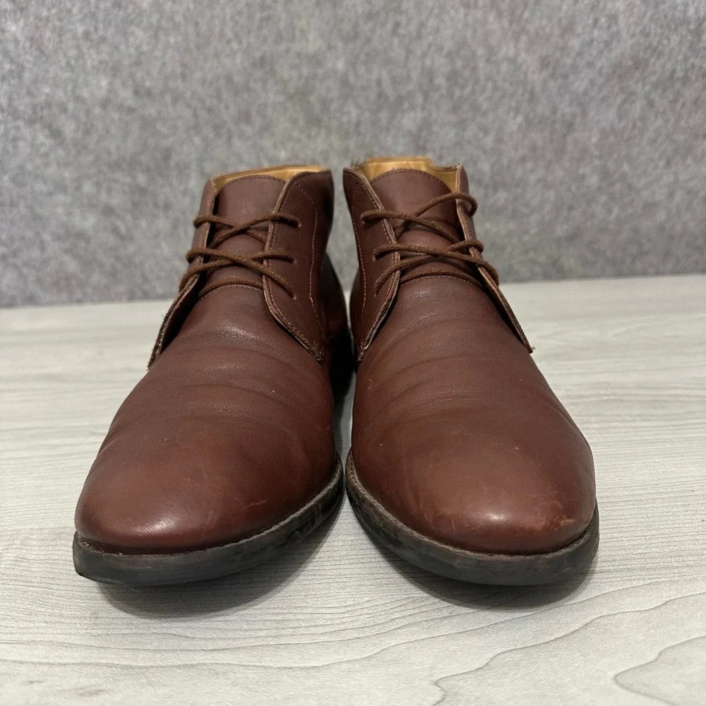 Clarks Flow Top Chukka Boots Mens 10.5 Brown Leather Lace Up‎ Casual Ankle Boots